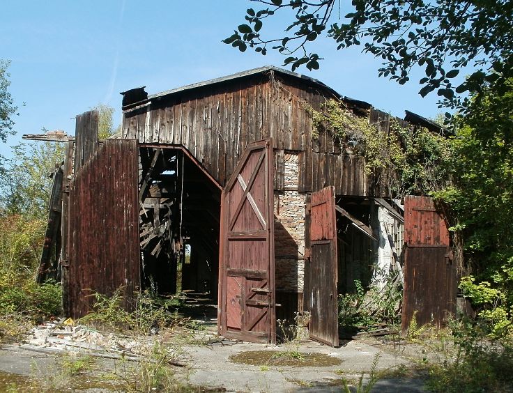 Old sheds awry with time, tilt and yield to beauty and charm. Lovely and wrinkled askew.